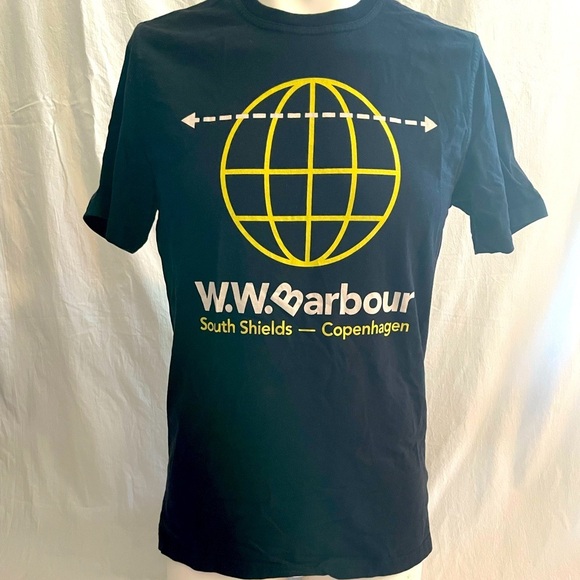 EUC Barbour x Wood Wood T-Shirt - Picture 1 of 2